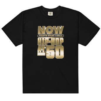 NOW Hip Hop 50 Gold on Black T-Shirt