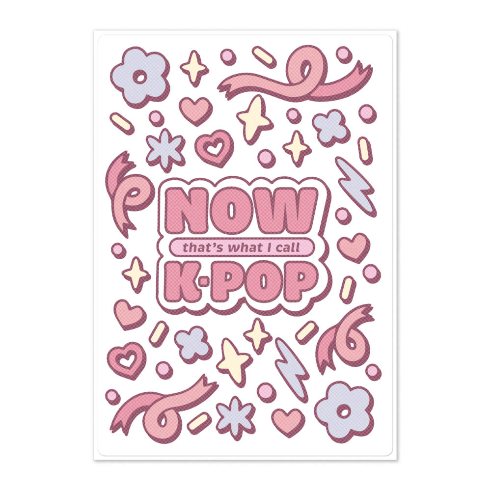 NOW K-Pop White Sticker Sheet