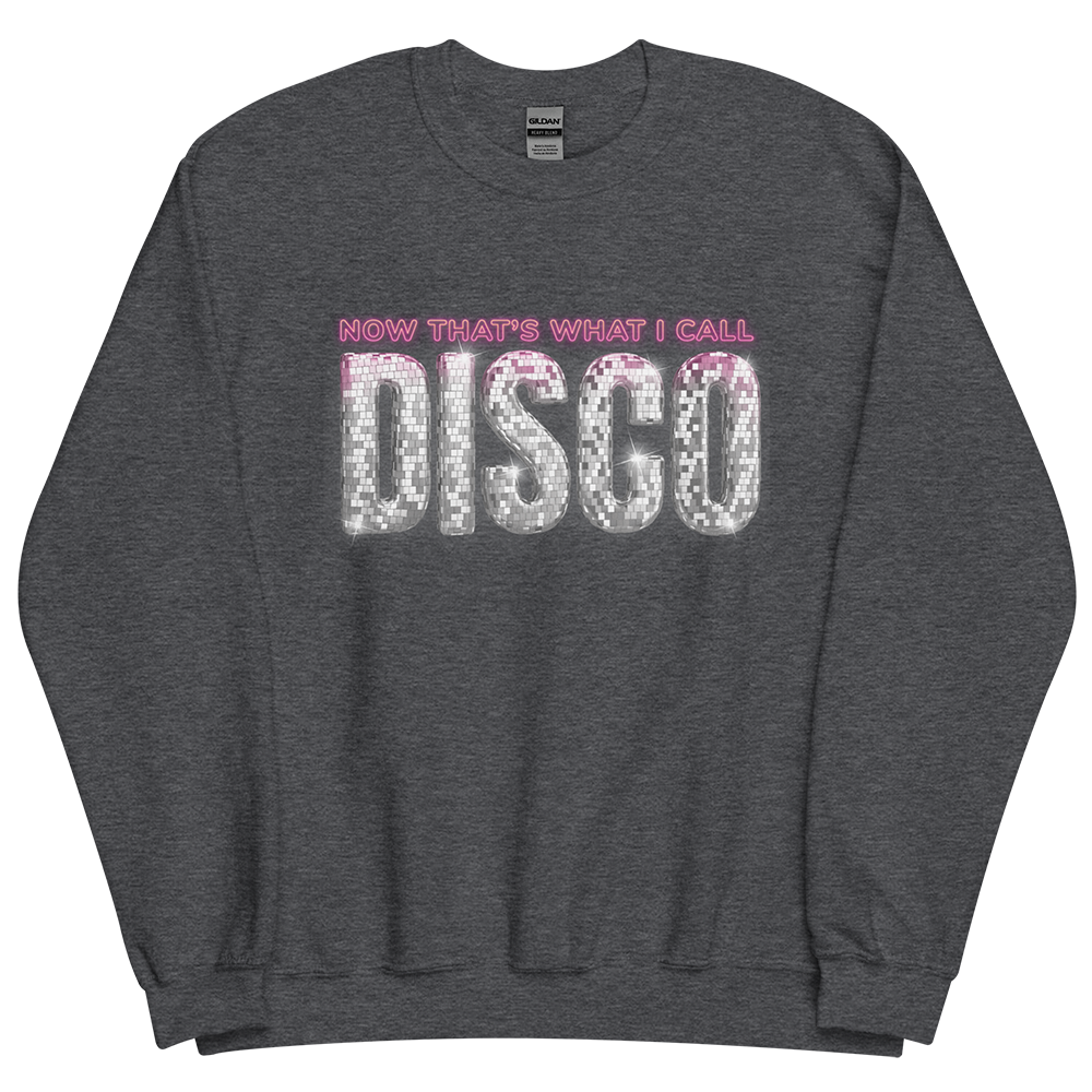 NOW Disco Dark Heather Gray Crewneck Sweatshirt