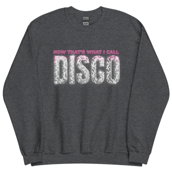 NOW Disco Dark Heather Gray Crewneck Sweatshirt